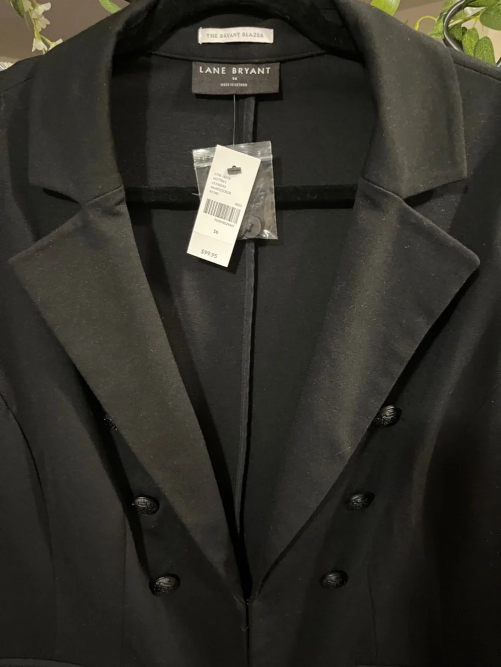 Lane Bryant Black Double-Breasted Suit Blazer - Picture 3 of 10
